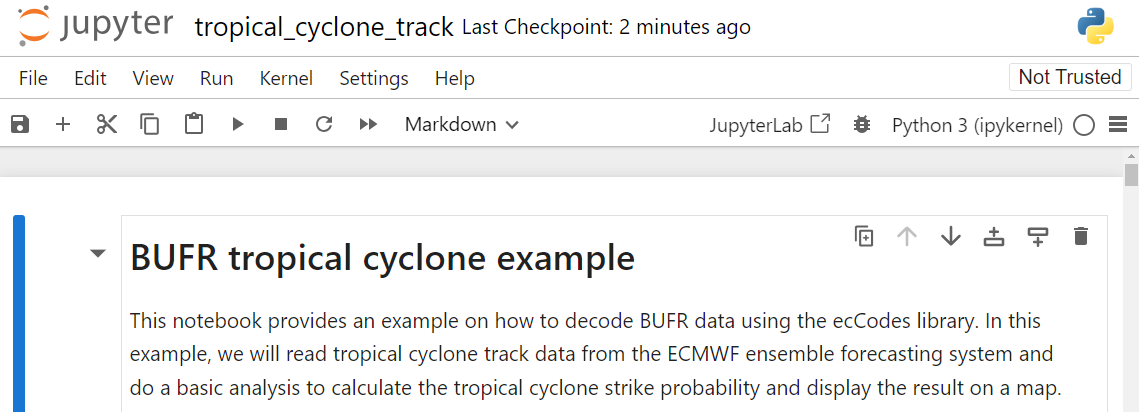 Jupyter notebook tropical cyclone track