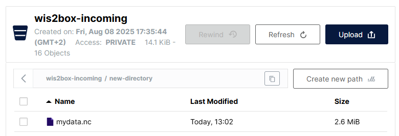 minio ui: create new path