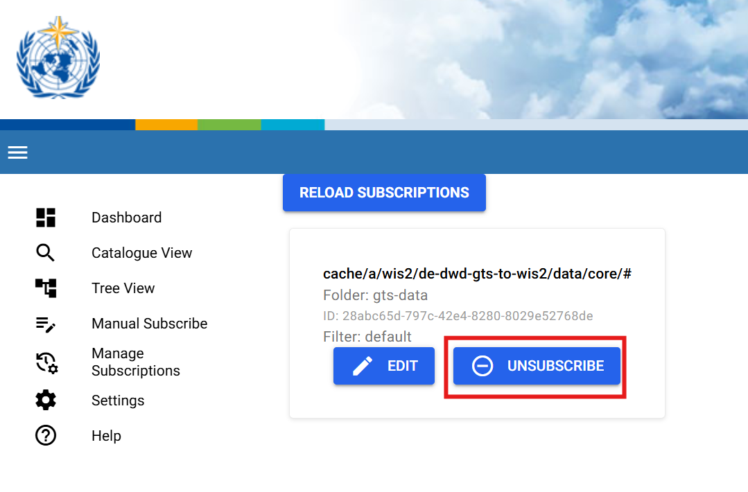 WIS2 Downloader Delete Subscription