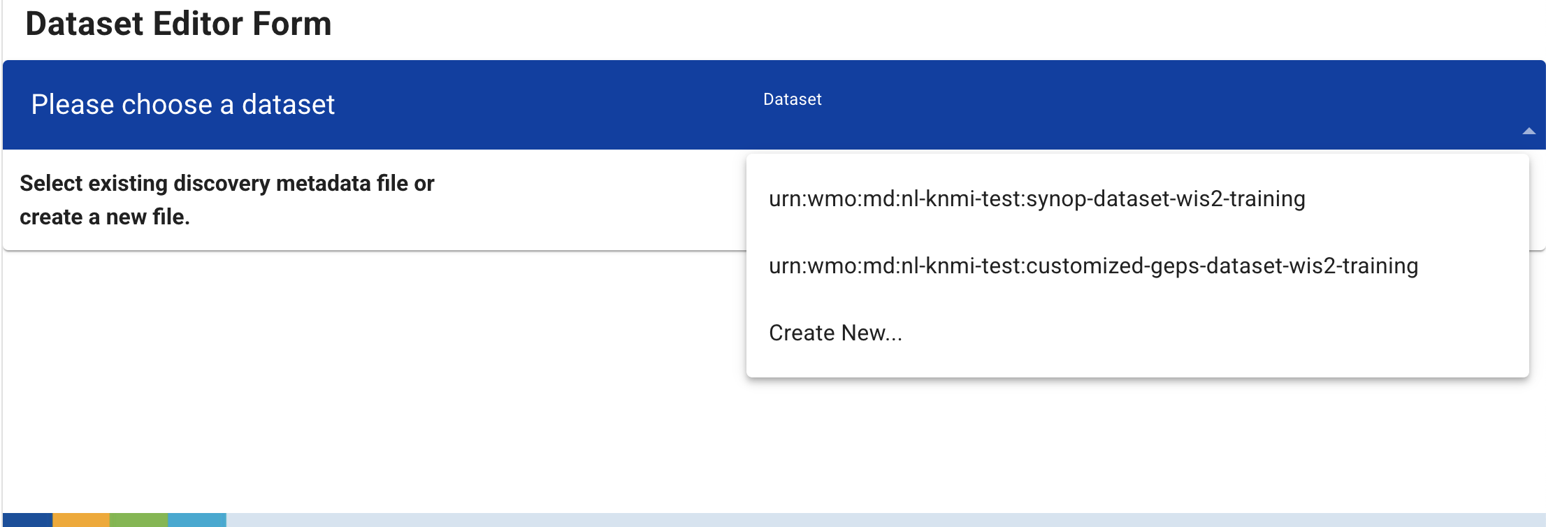 Dataset Editor: new dataset