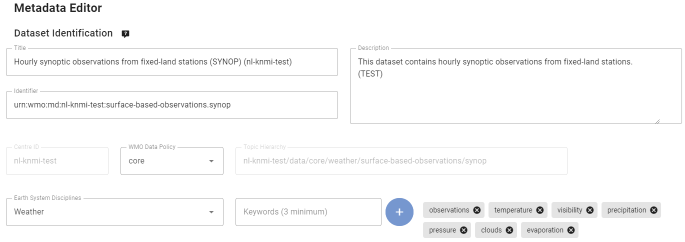 Metadata Editor: title, description, keywords