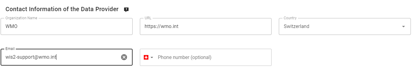 Metadata Editor: contact information