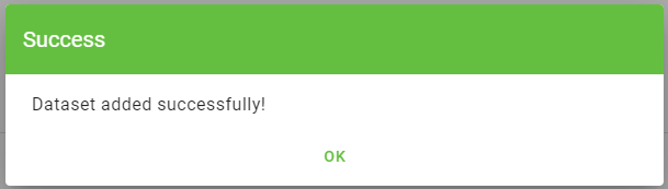 Submit Dataset Success